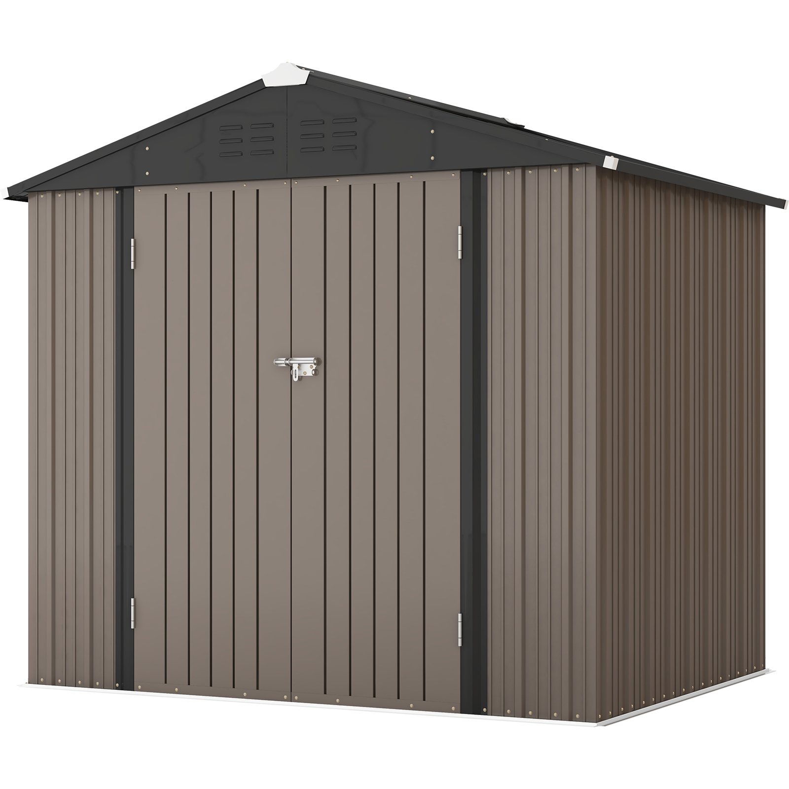Patiowell 8 X 6 Metal Outdoor Storage Shed With Sloping Roof And 